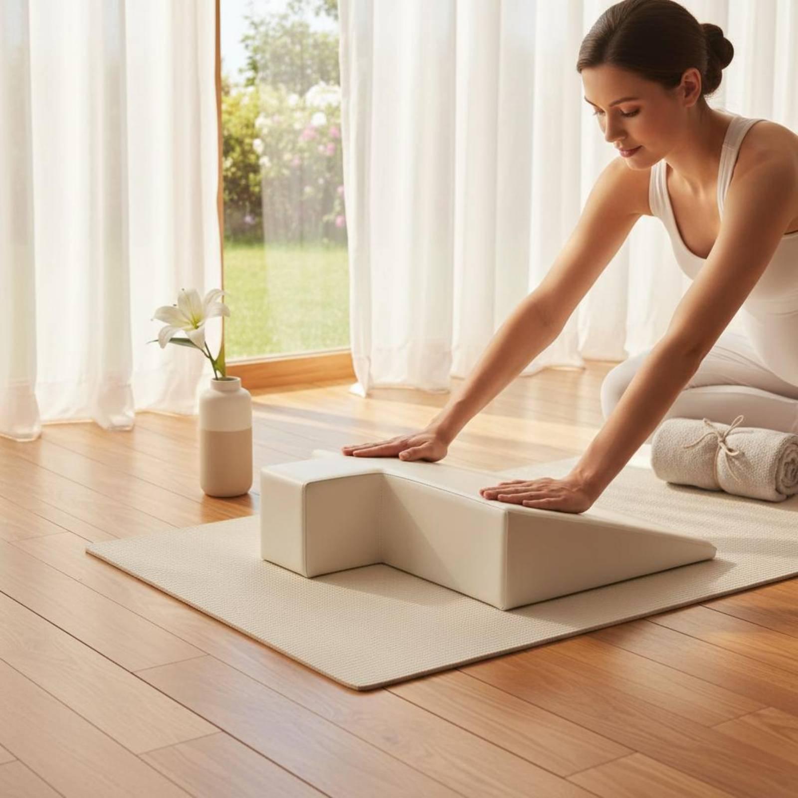 Pilates & Yoga With Harna - وسادة دعم للحوامل من الفوم الكثيف،